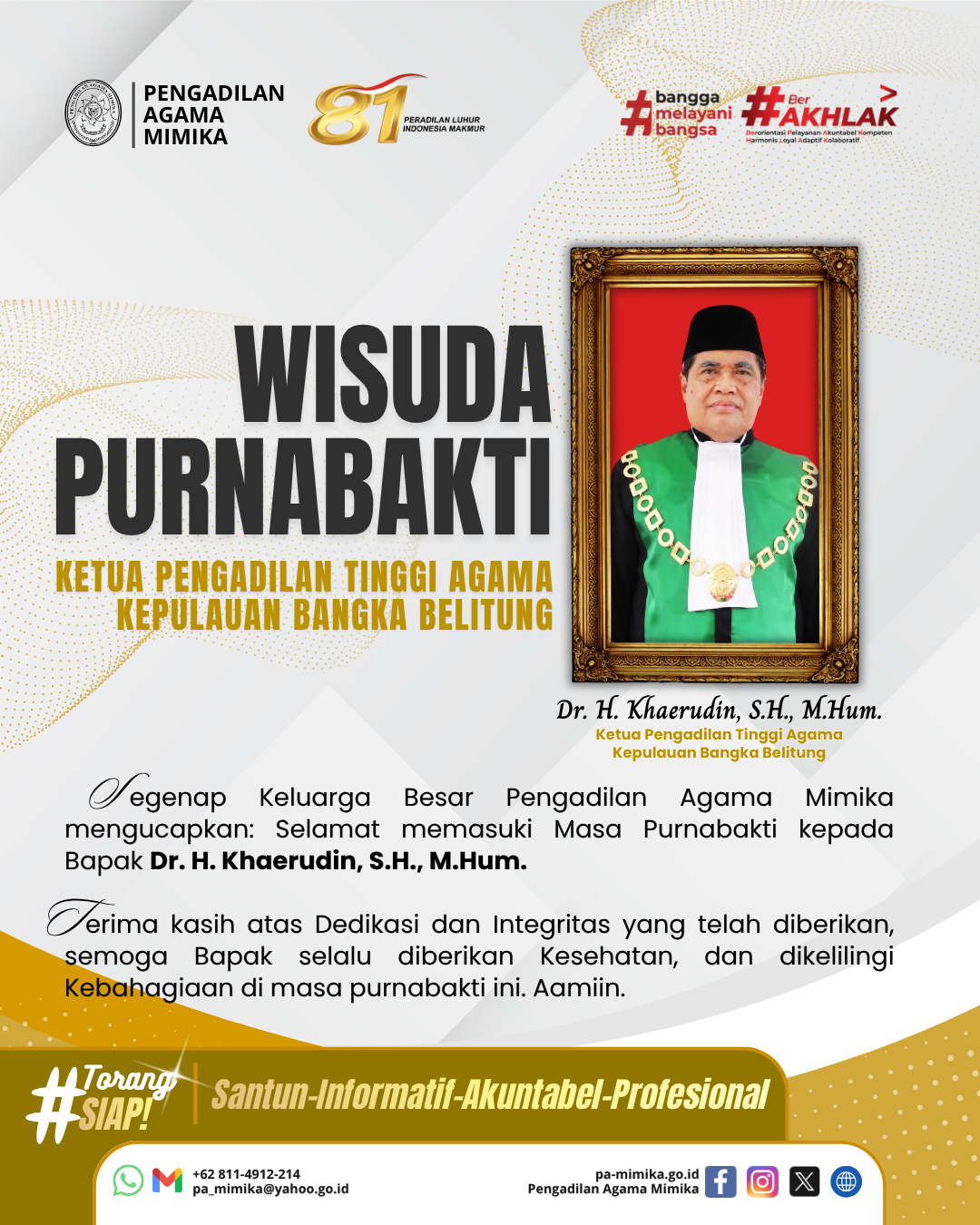Ucapan Selamat dan Duka Cita PA Mimika